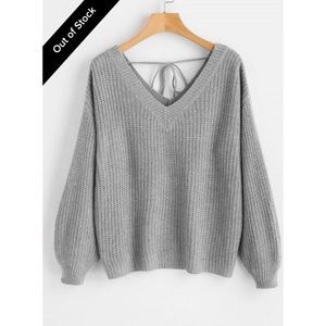 Gray v neck sweater